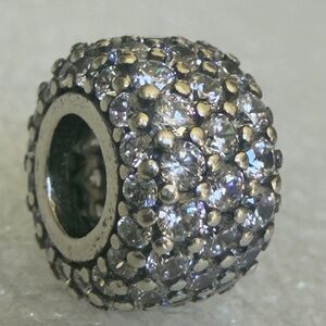 Pandora Sterling Silver Sparkling 925 Triple Row with Clear Zirconia Charm